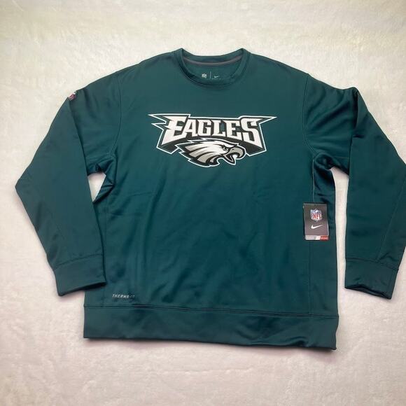 Nike NFL Philadelphia Eagles On Field DriFit Crewneck Sweatshirt Size L Green - Picture 1 of 9